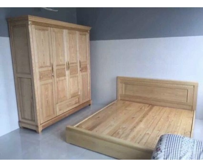 COMBO PHÒNG NGỦ TỦ VÀ GIƯỜNG GỖ 