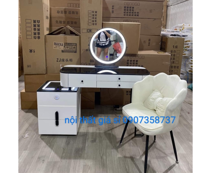 Bộ bàn phấn thông minh có gương led loa sạc MS3