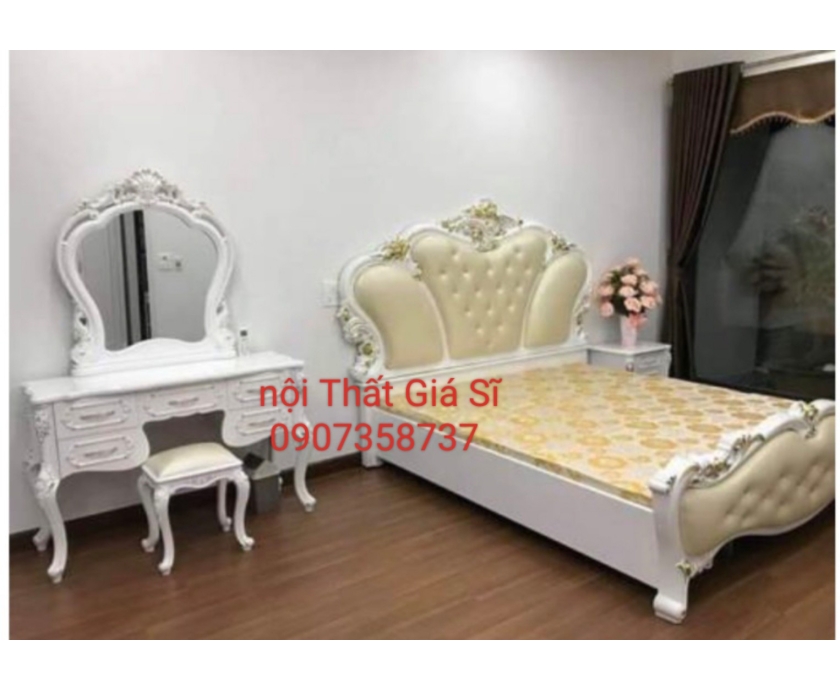 COMBO GIƯỜNG BÀN TRANG ĐIỂM CAO CẤP